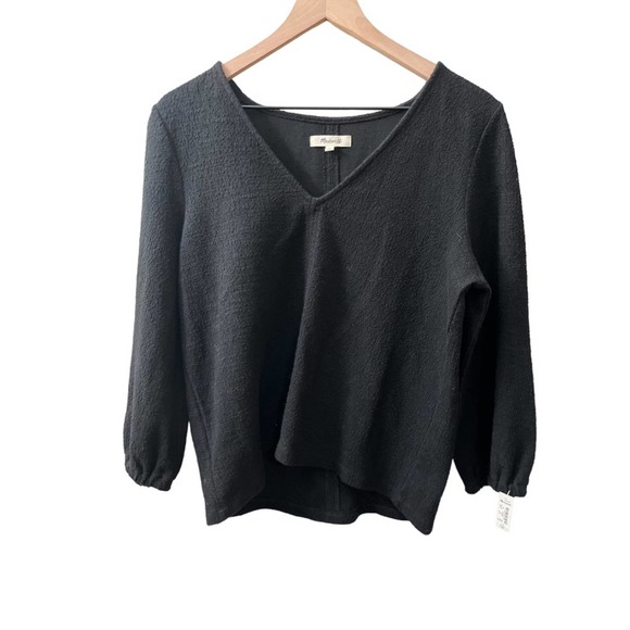 Madewell Tops - Madewell Black V-Neck Full-Sleeve Top Size Medium Style # K4793